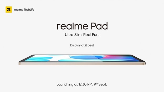 Realme Pad Will Launch on Sept 9, Sport 10.4-Inch Display, Design Revealed